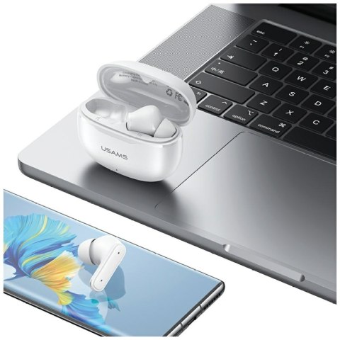Słuchawki TWS USAMS E05 Bluetooth 6.0 bezprzewodowe biały