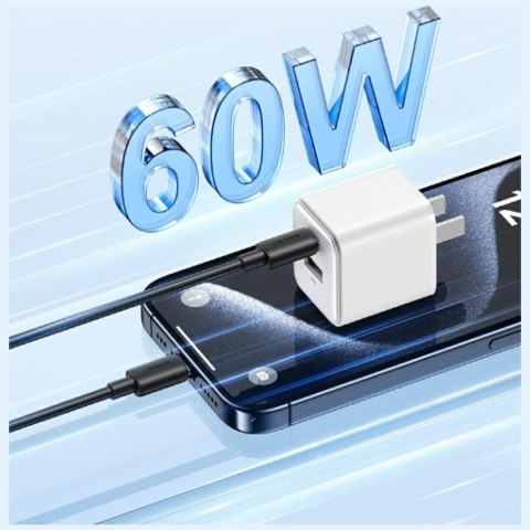USAMS Kabel USB-C na USB-C 60W 1mFast Charging YD Series biały/white SJ711USB02 (US-SJ711)