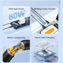 USAMS Kabel USB-C na USB-C 60W 1mFast Charging YD Series czarny/black SJ711USB01(US-SJ711)
