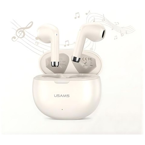 USAMS Słuchawki Bluetooth 5.3 TWSRhymbo Series bezprzewodowe beżowy/beige BHUYO02 (US-YO17)