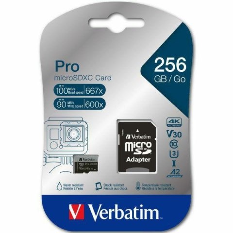 Verbatim Karta microSD 512GB + adapterPro U3 czarny/black 47046