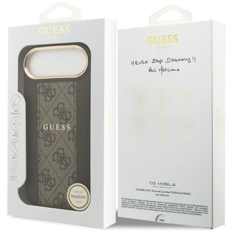 Etui Guess 4G Stripe MagSafe do iPhone Air brązowy