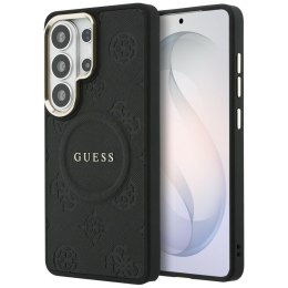 Etui Guess Saffiano Peony Embossed Ring MagSafe do Samsung Galaxy S26 Ultra czarny