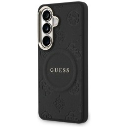 Etui Guess Saffiano Peony Embossed Ring MagSafe do Samsung Galaxy S26+ czarny