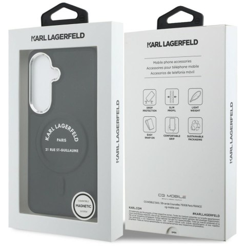 Etui Karl Lagerfeld Embossed Ring RSG Logo MagSafe do Samsung Galaxy S26+ czarny