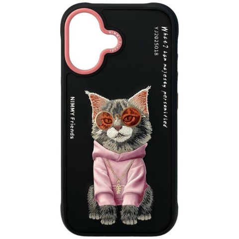 Etui Nimmy Glasses Cool Cat do iPhone 17 czarny