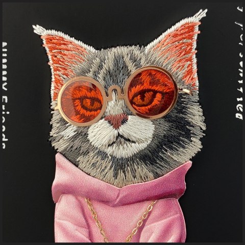 Etui Nimmy Glasses Cool Cat do iPhone 17 czarny
