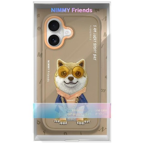 Etui Nimmy Glasses Cool Dog do iPhone 17 beżowy