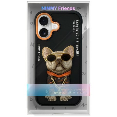 Etui Nimmy Glasses Cool Dog do iPhone 17 czarny