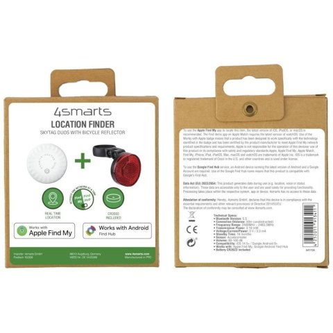 Lokalizator 4smarts SkyTag Duos z odblaskiem rowerowym