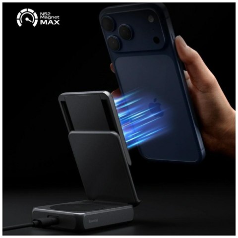 Ładowarka indukcyjna 2w1 Spigen Essential Qi2.2 25W MagSafe czarny