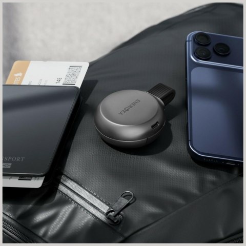 Ładowarka indukcyjna Energea Alumag Trio 2 3w1 Aluminium składana Qi2.2 25W gunmetal