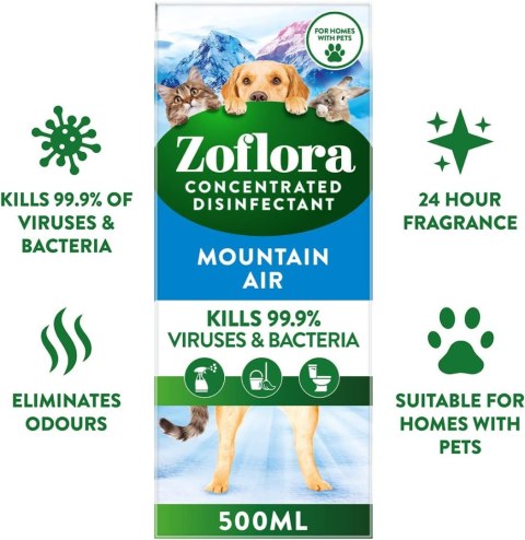 Zoflora Mountain Air Wielofunkcyjny Koncentrat Czyszczący po Zwierzętach 500 ml