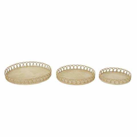 Dekoracja na Stół DKD Home Decor Brązowy Bambus 8 cm 58 x 58 x 9 cm (3 Części)