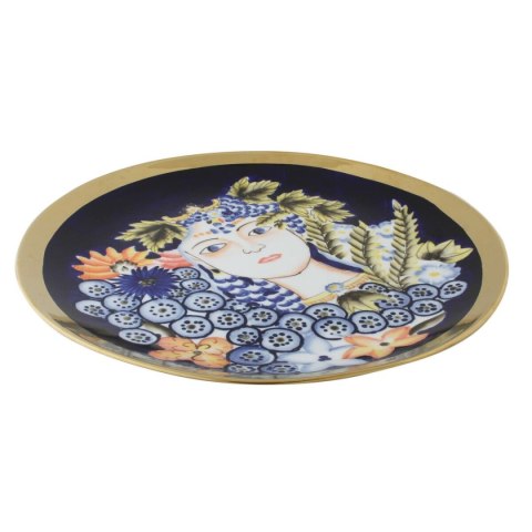 Dekoracja na Stół DKD Home Decor Niebieski Wielokolorowy Porcelana 42 x 42 x 4 cm
