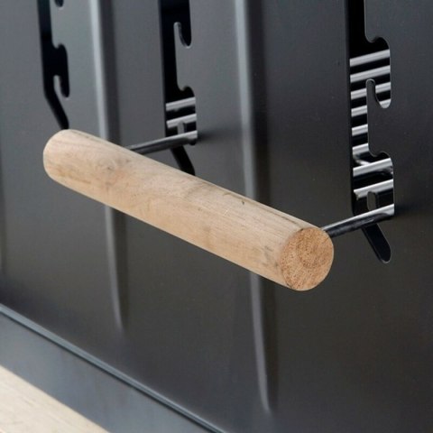 Grill Węglowy na Kólkach DKD Home Decor Czarny Naturalny Metal Stal 113 x 51 x 97 cm (113 x 51 x 97 cm)