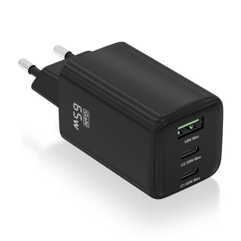 Ładowarka Ścienna Aisens ASCH-65W3P042-BK Czarny Wielokolorowy 65 W