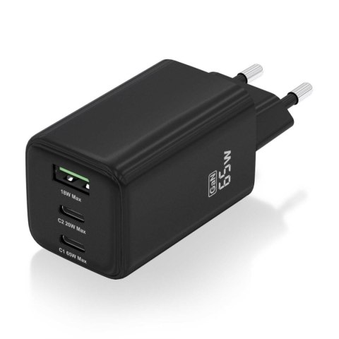 Ładowarka Ścienna Aisens ASCH-65W3P042-BK Czarny Wielokolorowy 65 W