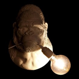 Lampa ścienna DKD Home Decor 23 x 19 x 32 cm Czarny Biały Żywica 220 V 50 W Goryl Nowoczesny (2 Sztuk)