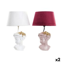 Lampa stołowa DKD Home Decor Czerwony Żywica Jasnoróżowy 220 V 50 W 30 x 30 x 49 cm (2 Sztuk)