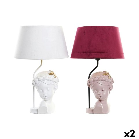 Lampa stołowa DKD Home Decor Czerwony Żywica Jasnoróżowy 220 V 50 W 30 x 30 x 49 cm (2 Sztuk)