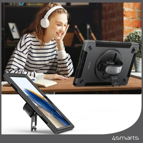 Pancerne etui z uchwytem 4smarts Rugged Case Grip do Samsung Galaxy Tab S10 Lite / S10 FE / S9 FE / S9 / S8 / S7 czarny