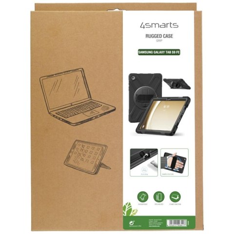 Pancerne etui z uchwytem 4smarts Rugged Case Grip do Samsung Galaxy Tab S10 Lite / S10 FE / S9 FE / S9 / S8 / S7 czarny