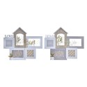 Ramka na Zdjęcia DKD Home Decor Love Home Drewno Kwiat Naturalny (46 x 3 x 39 cm) (2 Sztuk)