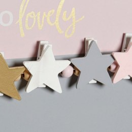 Ramka na Zdjęcia z Klamerkami DKD Home Decor Hello Lovely Drewno MDF Gwiazdy 40 x 1 x 24 cm