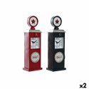 Stolné hodiny DKD Home Decor Czerwony Granatowy Benzyna Vintage gasolinera (2 Sztuk)