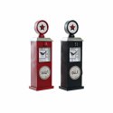 Stolné hodiny DKD Home Decor Czerwony Granatowy Benzyna Vintage gasolinera (2 Sztuk)