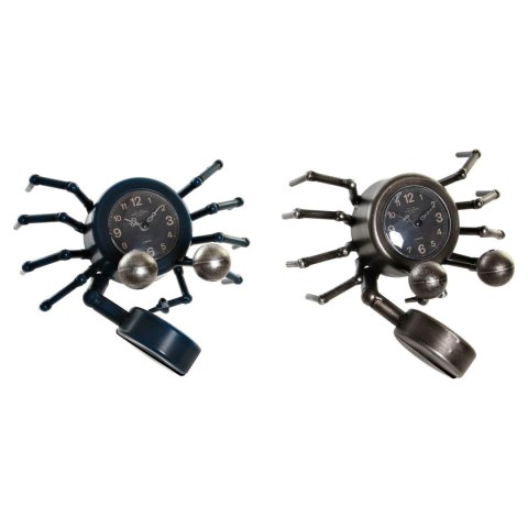 Stolné hodiny DKD Home Decor Niebieski Srebrzysty Zwierzę Vintage Krab (2 Sztuk)