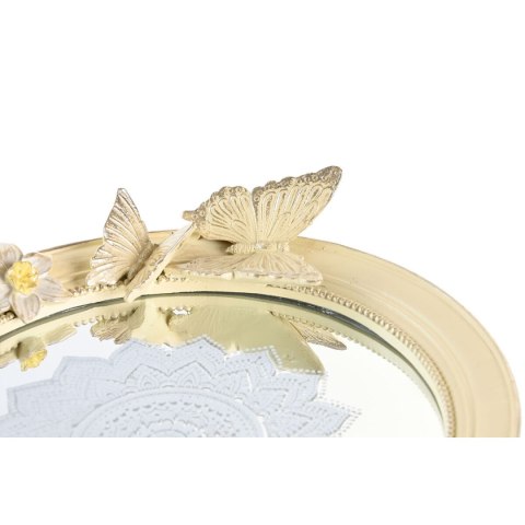 Dekoracja na Stół DKD Home Decor Beżowy Żywica Lustro 24 x 22,6 x 18 cm