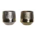 Dekoracja na Stół DKD Home Decor Złoty Srebrzysty Aluminium 19 x 19 x 20 cm (2 Sztuk)