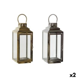 Lampa DKD Home Decor Złoty Srebrzysty Aluminium Szkło 14 x 14 x 35 cm (2 Sztuk)