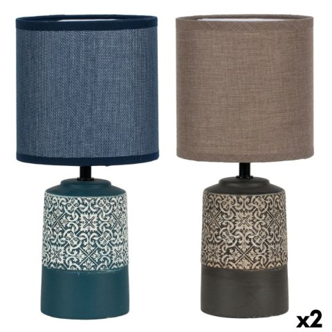 Lampa stołowa DKD Home Decor Ceramika Kamionka 50 W (15 x 15 x 32 cm) (2 Sztuk)