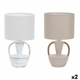 Lampa stołowa DKD Home Decor Ceramika Poliester 50 W (20 x 20 x 35 cm) (2 Sztuk)