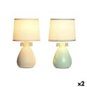 Lampa stołowa DKD Home Decor Materiał Poliester Kolor Zielony Krem Kamionka 220 V 40 W (2 Sztuk) (16 x 16 x 27 cm)