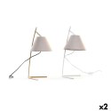 Lampa stołowa DKD Home Decor Złoty Metal Płótno Biały 50 W Nowoczesny (25 x 31 x 57 cm) (2 Sztuk)