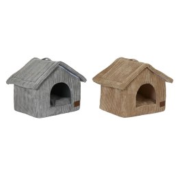 Łóżko dla zwierząt domowych DKD Home Decor 40 x 33 x 38 cm 48 x 37 x 40 cm Szary Wielbłądzi Aluminium 2 Sztuk