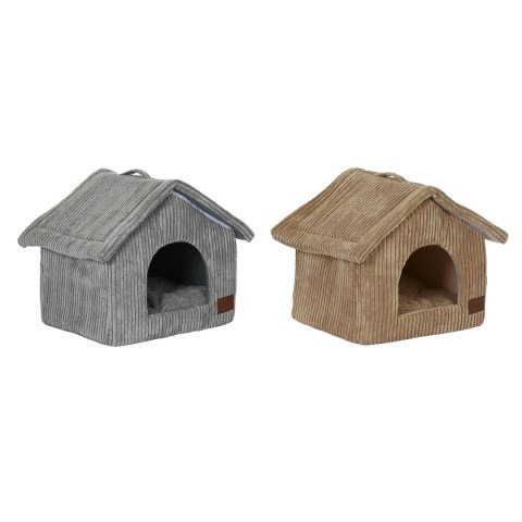 Łóżko dla zwierząt domowych DKD Home Decor 40 x 33 x 38 cm 48 x 37 x 40 cm Szary Wielbłądzi Aluminium 2 Sztuk