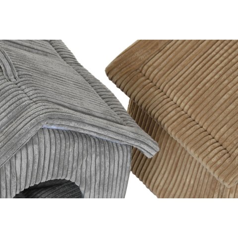Łóżko dla zwierząt domowych DKD Home Decor 40 x 33 x 38 cm 48 x 37 x 40 cm Szary Wielbłądzi Aluminium 2 Sztuk