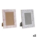 Ramka na Zdjęcia DKD Home Decor Niebieski Biały Szary Wielbłądzi Jasnoróżowy PVC Aluminium (2 Sztuk)