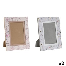 Ramka na Zdjęcia DKD Home Decor Niebieski Biały Szary Wielbłądzi Jasnoróżowy PVC Aluminium (2 Sztuk)