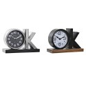 Stolné hodiny DKD Home Decor Czarny Srebrzysty (2 Sztuk)