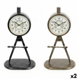 Stolné hodiny DKD Home Decor Czarny Złoty Loft (2 Sztuk)