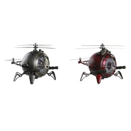 Stolné hodiny DKD Home Decor Czerwony Srebrzysty helikopter (2 Sztuk)