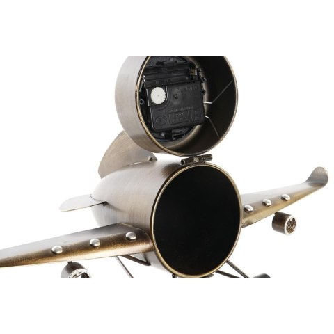 Stolné hodiny DKD Home Decor Złoty Srebrzysty Samolot (2 Sztuk)