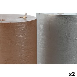 Świeca LED DKD Home Decor Złoty Srebrzysty 15 x 15 x 20 cm (AA) (2 Sztuk)