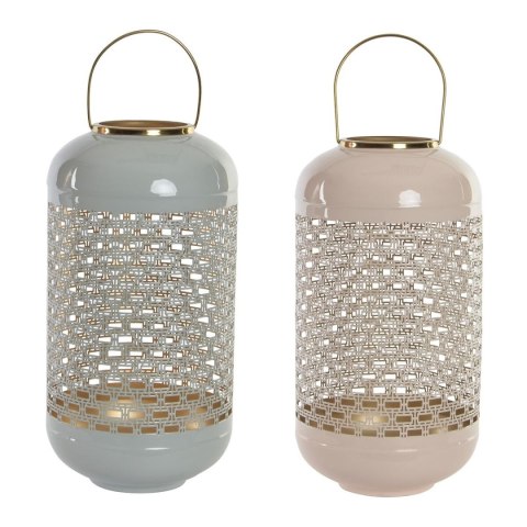 Świeczniki DKD Home Decor 24 x 24 x 46 cm Niebieski Różowy Aluminium 24 x 24 x 56 cm (2 Sztuk)